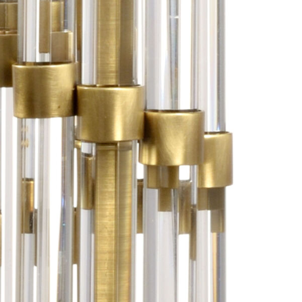 Petite Antique Brass One-Light Column Table Lamp, image 4