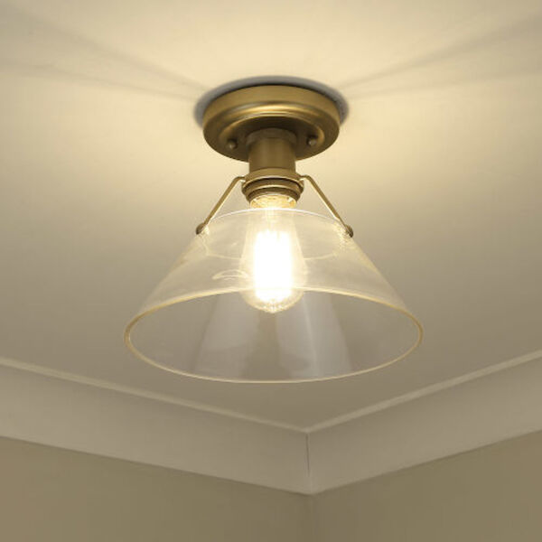 Finn Brushed Champagne Bronze and Clear Glass One-Light Flush Mount, image 3