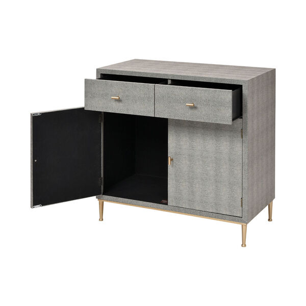 Sands Point Grey and Gold Two-Door Two-Drawer Cabinet, image 2