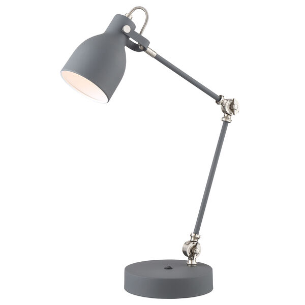 Kalle Grey One-Light Desk Lamp with USB Port, image 1