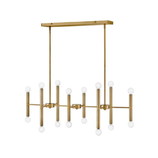Millie Lacquered Brass 16-Light Chandelier, image 1