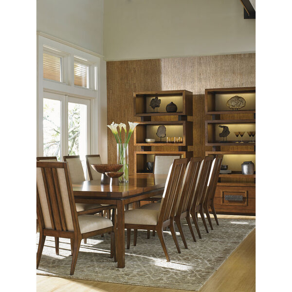 Island Fusion Brown and Beige Natori Slat Back Side Chair, image 3