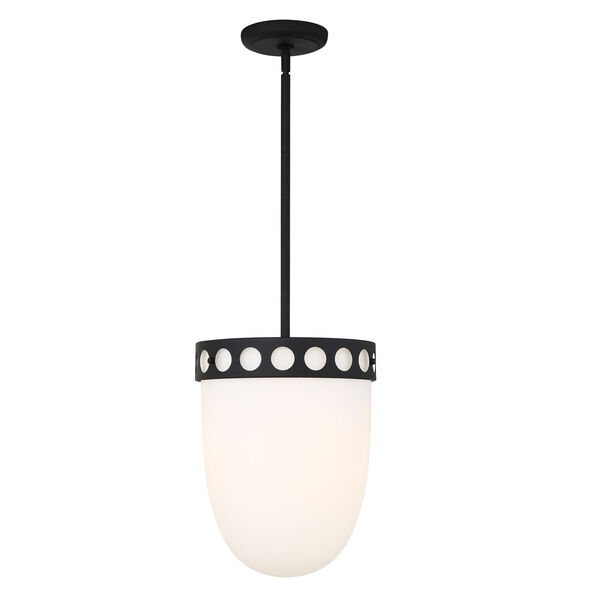 Kirby Black Forged and White 12-Inch Three-Light Pendant, image 1