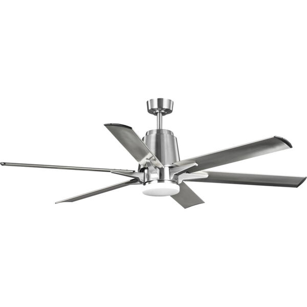 Arlo Brushed Nickel 60-Inch LED Ceiling Fan with White Opal Shade, image 1