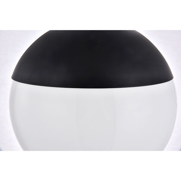 Eclipse Black and Frosted White 10-Inch One-Light Semi-Flush Mount, image 5