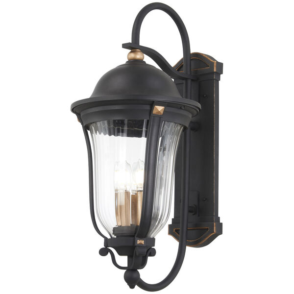 Peale Street Sand Coal And Vermeil Gold Three-Light Outdoor Wall Mount, image 1