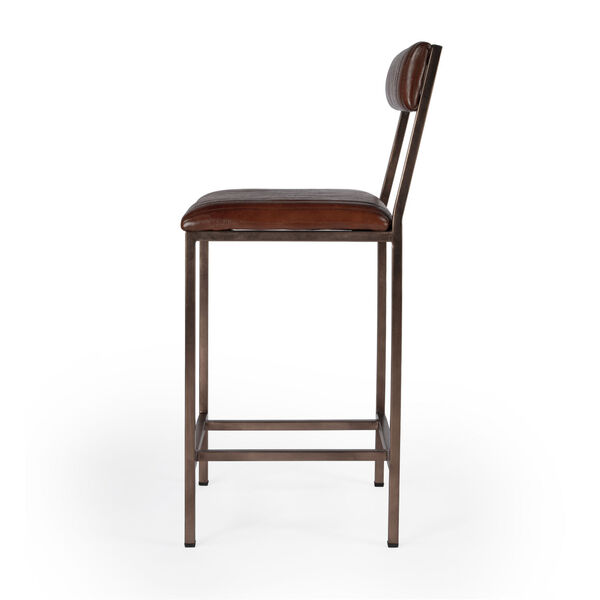 Houston Brown Leather Counter Stool, image 4