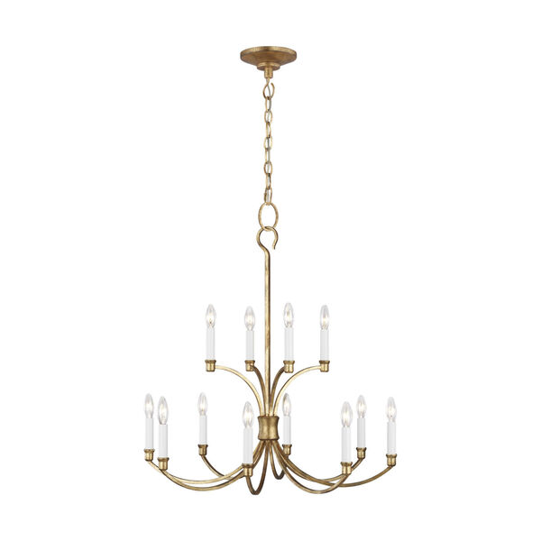 Westerly Antique Gold 29-Inch 12-Light Chandelier, image 1