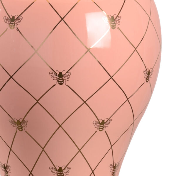 Shayla Copas Coral Glaze and Metallic Gold One-Light Ginger Jar Table Lamp, image 3