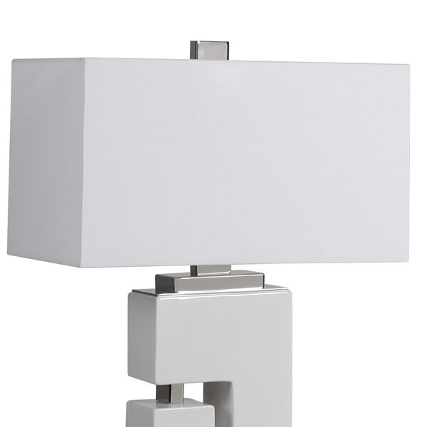 Tetris White One-Light Table Lamp, image 6