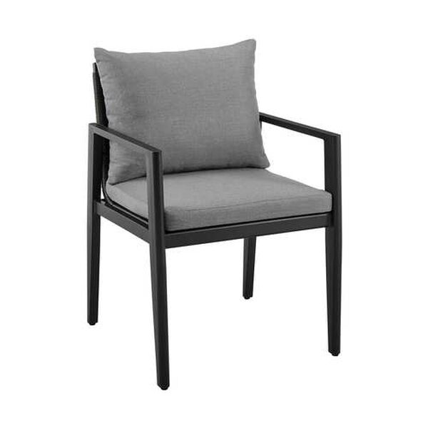 Grand Black Outdoor Dining Arm Chair, image 1