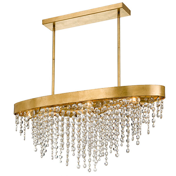 Wharf Antique Gold Eight-Light Chandelier, image 1