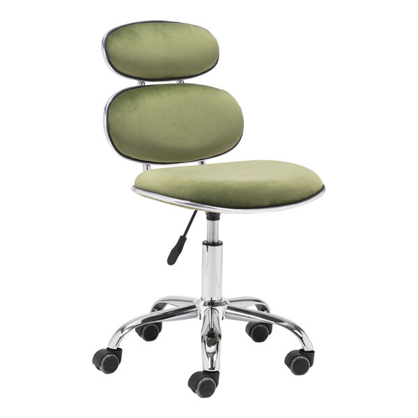 Iris Olive Green and Silver Office Chair, image 1
