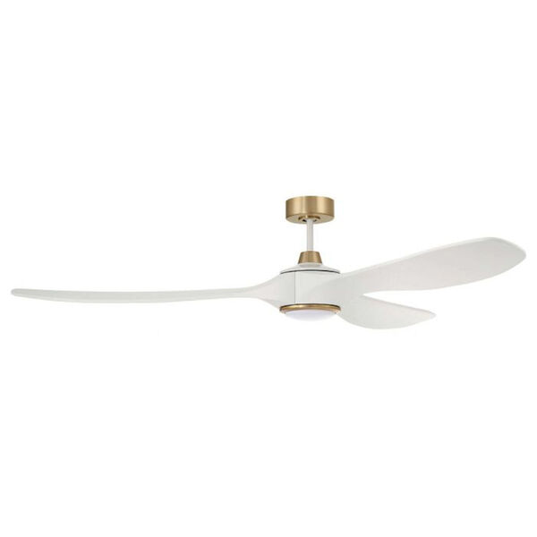 Envy White and Satin Brass 72-Inch DC Motor LED Ceiling Fan, image 1