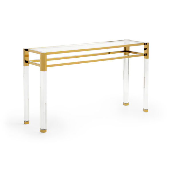 Brass and White 5 Cranston Console Table, image 1