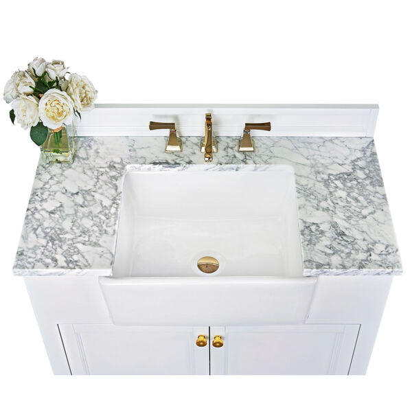 Adeline White 36-Inch Vanity Console with Farmhouse Sink, image 6