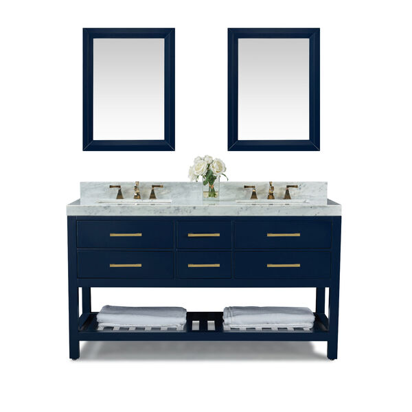 Elizabeth Heritage Blue White 60-Inch Vanity Console with Mirror, image 1