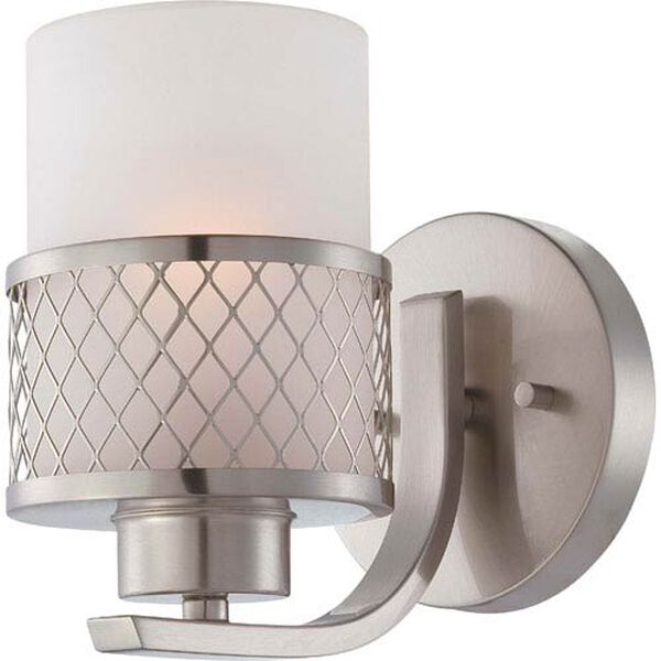 Fusion Brushed Nickel Vanity Fixture w/Frosted Glass, image 1