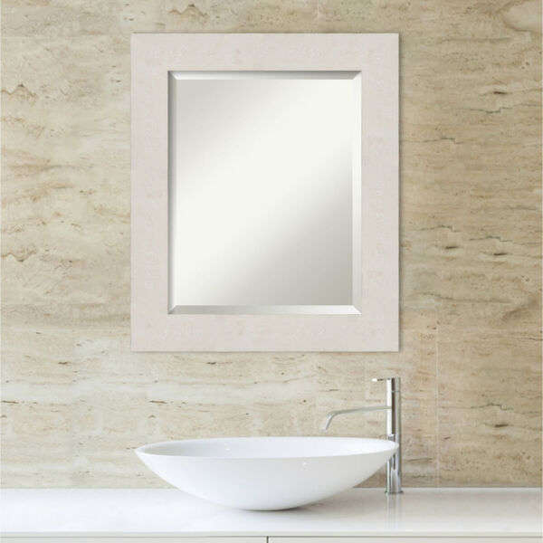 Rustic Plank White 21W X 25H-Inch Bathroom Vanity Wall Mirror, image 5