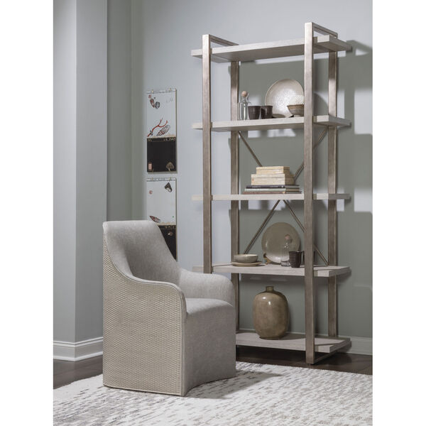 Signature Designs Light Gray and Silver Leaf Soiree Etagere, image 2