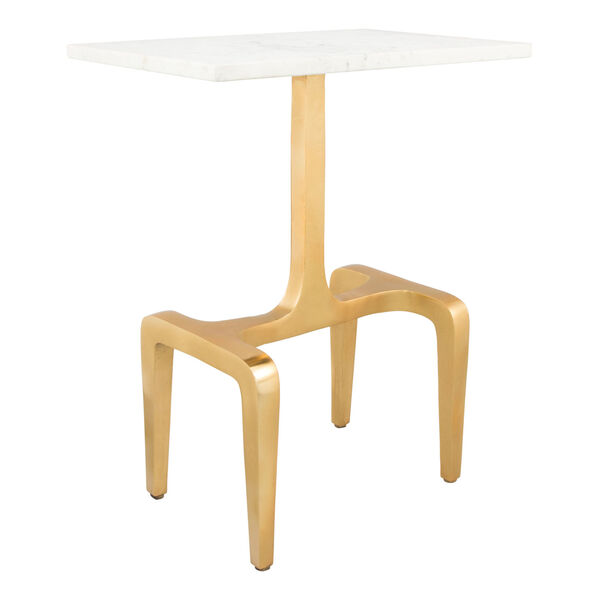 Clement White and Gold Side Table, image 1