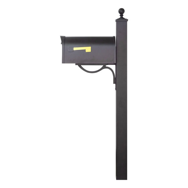 Classic Curbside Mailbox with Locking Insert and Springfield Mailbox Post in Black, image 4