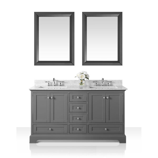 Audrey Sapphire Gray 60-Inch Vanity Console with Mirror, image 1