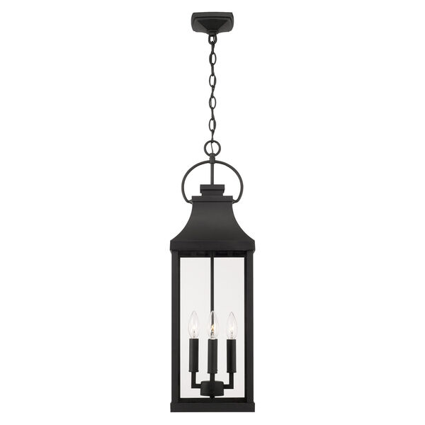Bradford Black Outdoor Four-Light Hangg Lantern with Clear Glass, image 5