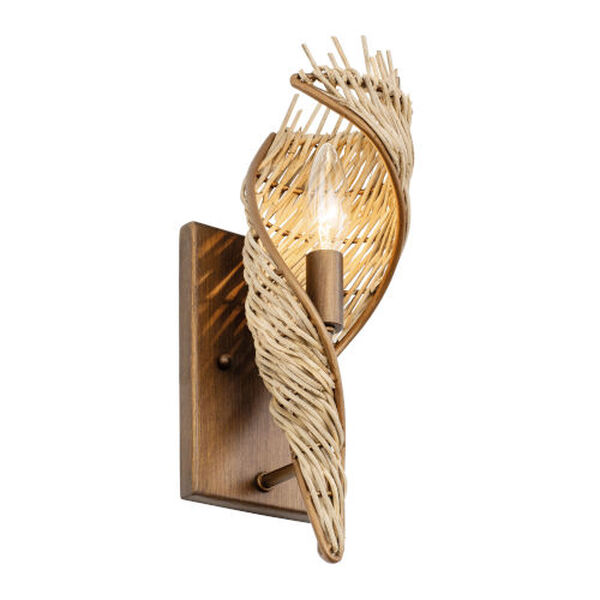 Flow Baguette Natural Rattan One-Light Right Wall Sconce, image 4