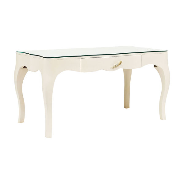 White Glass Top Console Table, image 1