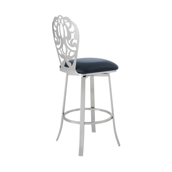 Cherie Gray and Stainless Steel 30-Inch Bar Stool, image 3