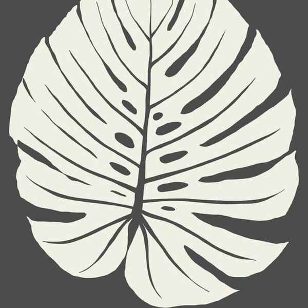Aviva Stanoff Black Bali Leaf Wallpaper, image 1