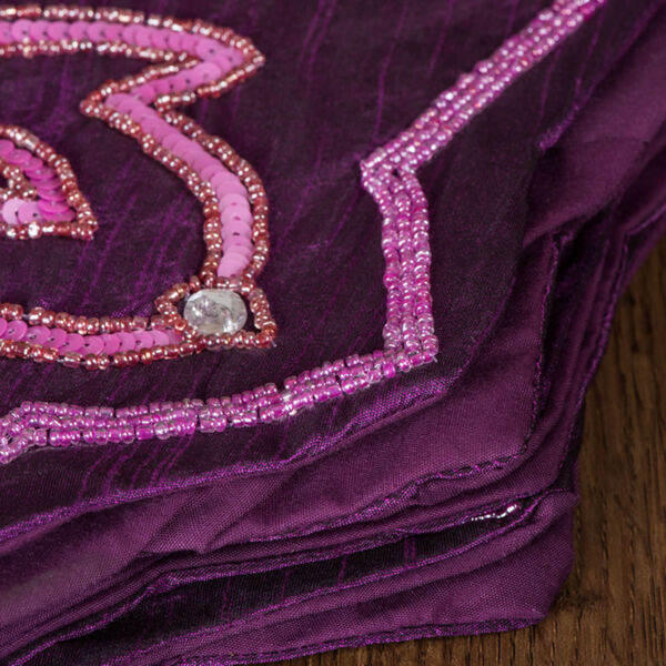 Romance Purple 60-Inch Tree Skirt with Elegant Polysilk Dupioni Fabric, image 3