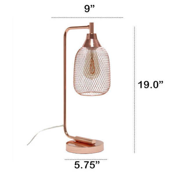 Wired Rose Gold One-Light Desk Lamp, image 3