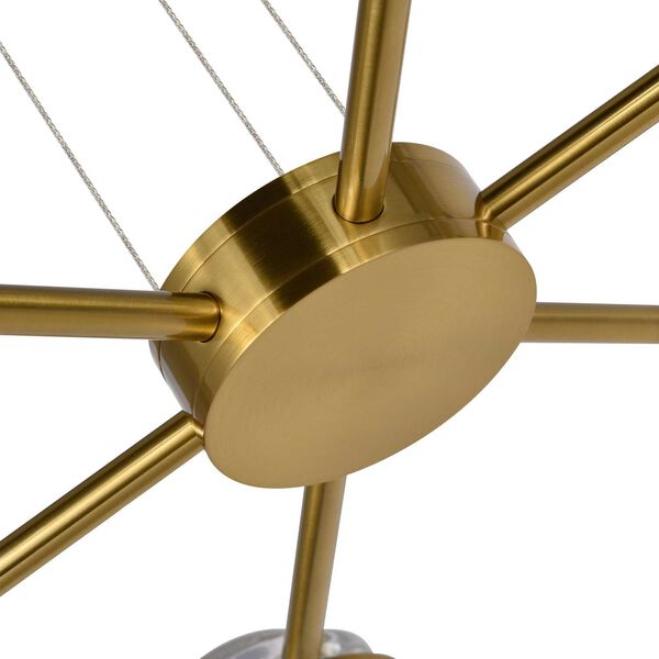 Milano Antique Brass Adjustable Six-Light Integrated LED Pendant, image 5