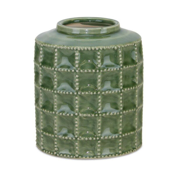 Green Seven-Inch Cotta Vase, image 1