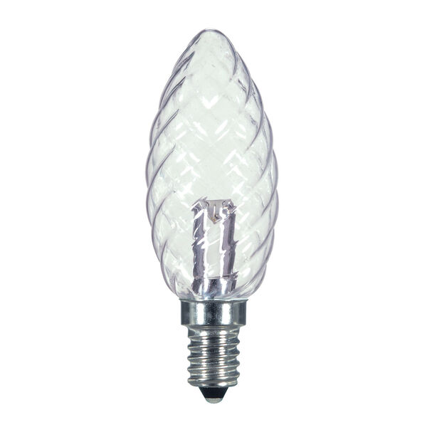 SATCO Crystal LED BA9 1/2 1 Watt Candle LED Light Bulb with 2700K 25 Lumens CRI and 360 Degrees Beam, image 1