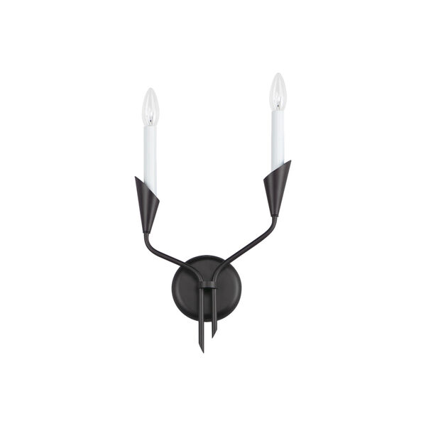 Calyx Black Two-Light Wall Sconce, image 1