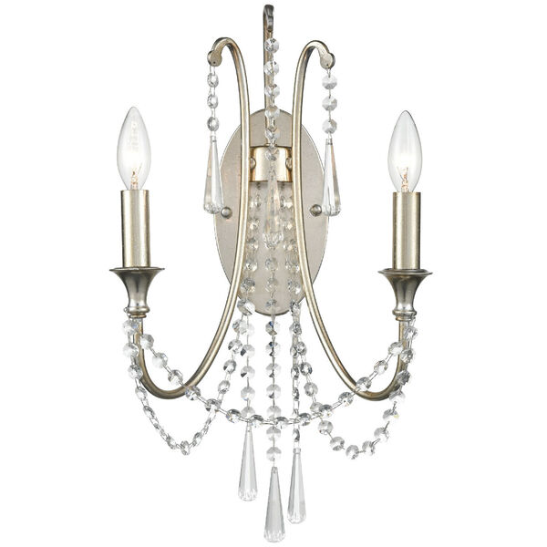 Arcadia Antique Silver Two-Light Wall Sconce, image 1