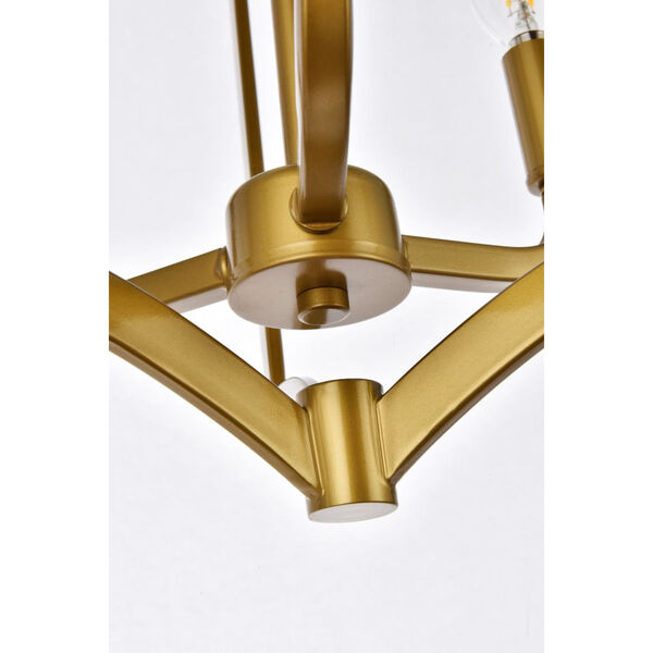 Kiera Brass Three-Light Semi-Flush Mount, image 5