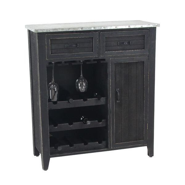 Black Wood Wine Storage Cabinet, image 1