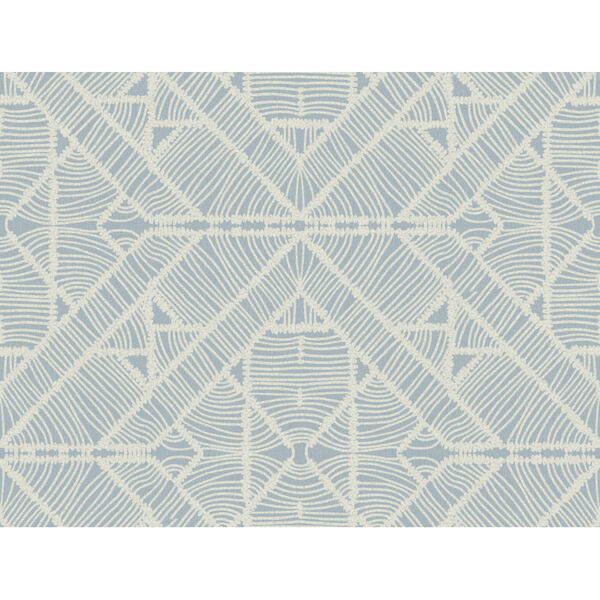 Tropics Blue Diamond Macrame Pre Pasted Wallpaper - SAMPLE SWATCH ONLY, image 2