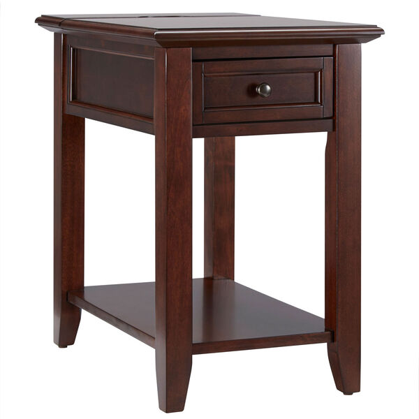 Bernay Espresso Charging Accent Table, image 4