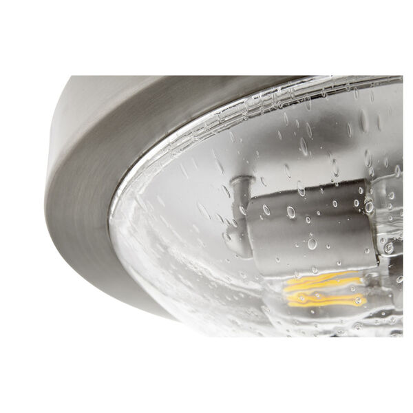 Satin Nickel and Clear Seeded Two-Light 13-Inch Flush Mount, image 2