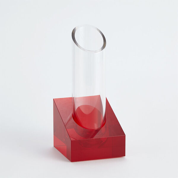 Red Base with Polished Glass Rasputin Vase, image 1