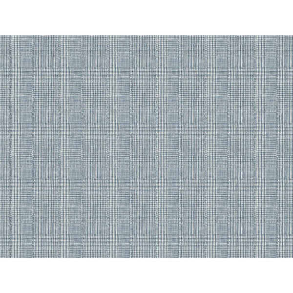 Ronald Redding Blue Shirting Plaid Non Pasted Wallpaper - SWATCH SAMPLE ONLY, image 2