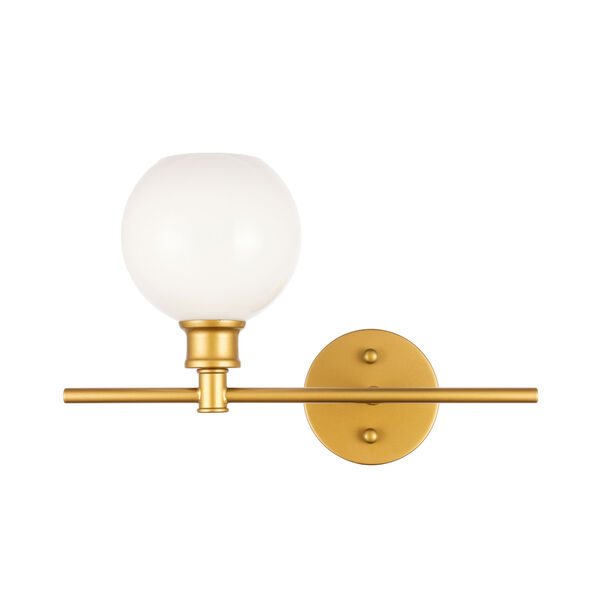 Collier Brass One-Light Bath Vanity with Frosted White Glass, image 3