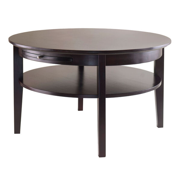 Amelia Round Coffee Table with Pull Out Tray, image 1
