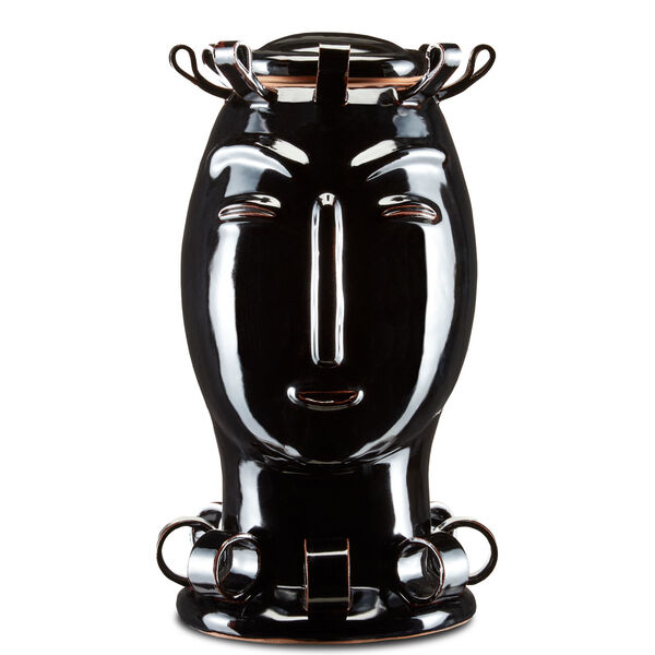 Amara Reactive Brown Ceramic Decorative Jar, image 1