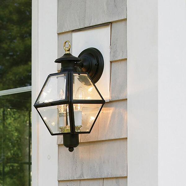 Olde Colony Black Two-Light Outdoor Wall Lantern, image 2
